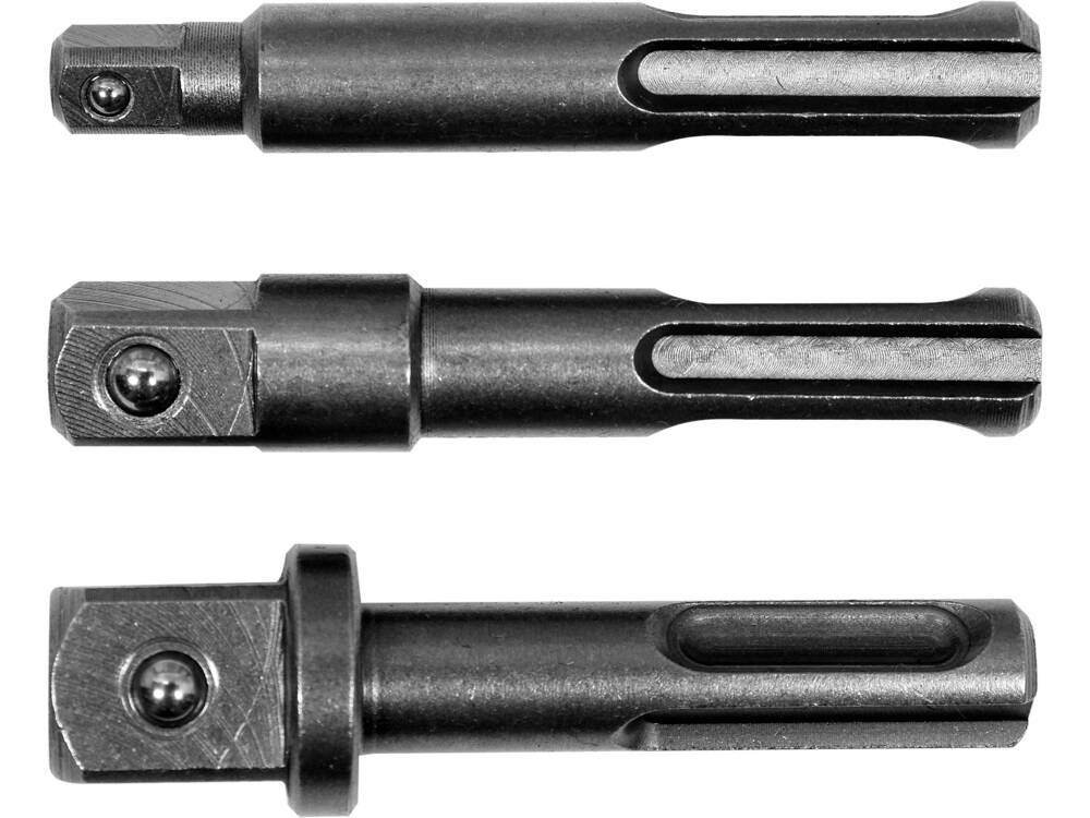 Комплект перехідників SDS-PLUS для розеток-1/4", 3/8", 1/2" YATO YT-04686