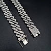 Чоловічий металевий срібний ланцюг, сталева цепочка на шию срібна підвіска ширина 12 мм, фото 4