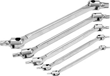 Набір ключів TORX шарнірних двосторонніх T15-T60 5 ел YATO YT-05320