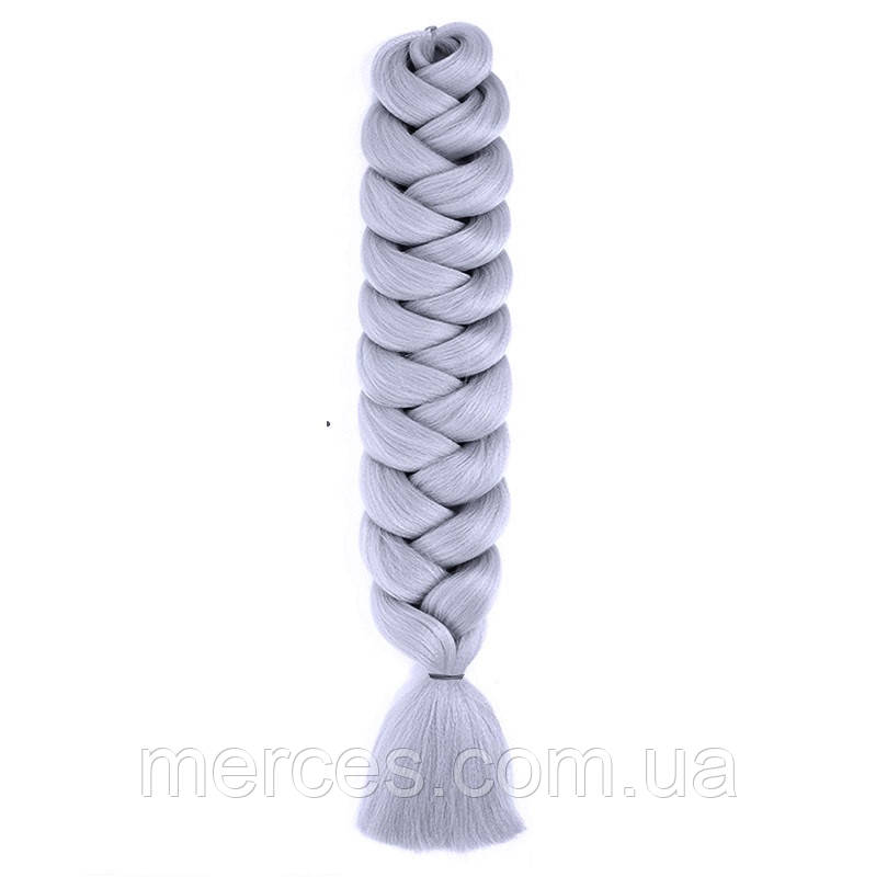 Канекалон Jumbo А40 сірий холодний однотонний коса 100 см Вага 165 грам Термостійкий, фото 1