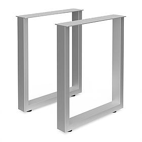 Комплект опор регульованих для столу з металу 600×100 мм, H 730 мм 2 шт Сатин