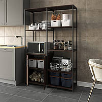 Кухонний стелаж з поличками та тумбою з ЛДСП та метала