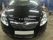 Мухобійка Opel Corsa D (2007&gt,) (VT-52) Дефлектор капота накладка