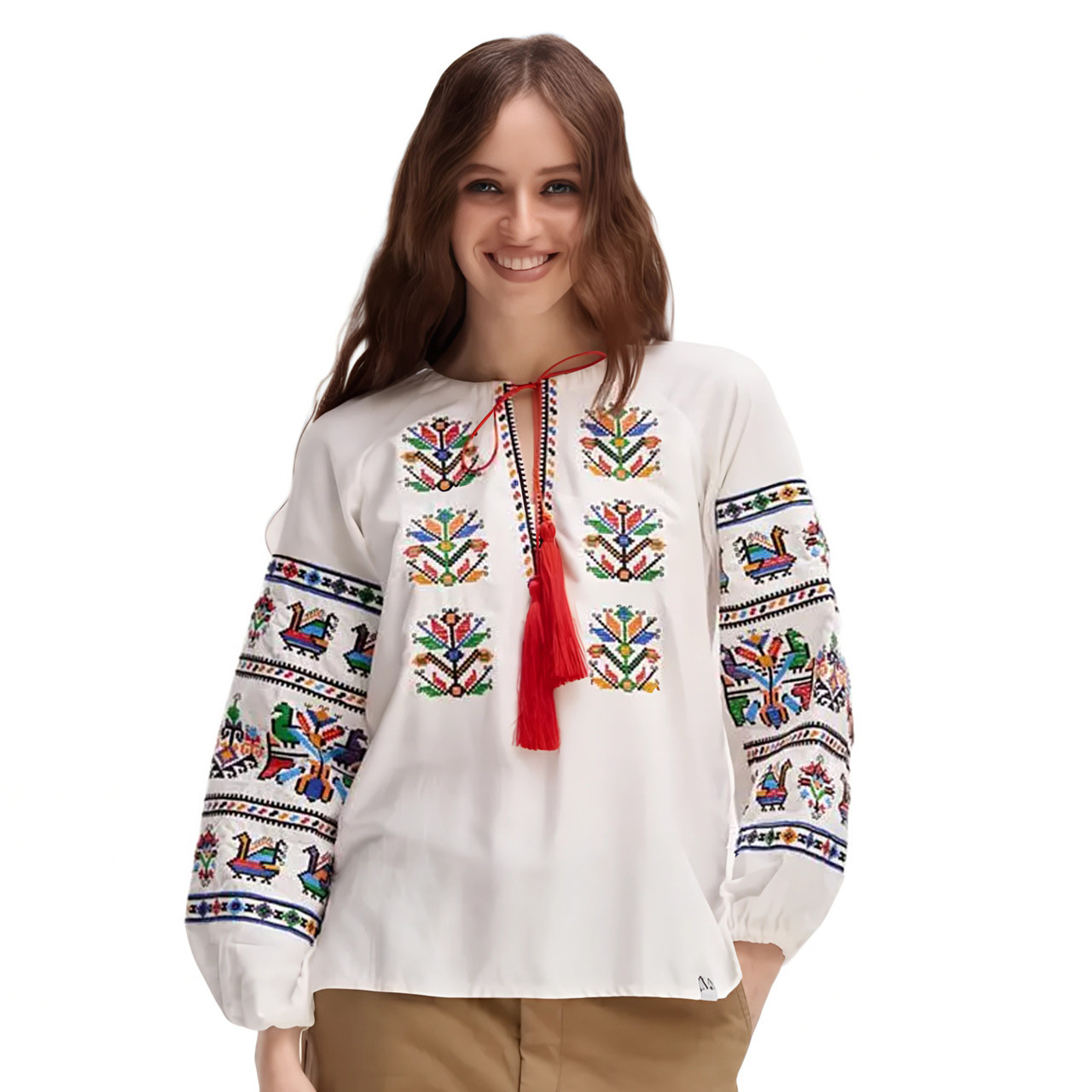 Жіноча вишиванка Подільська молочна р.XXL