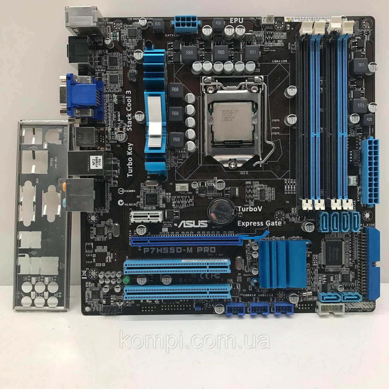 Материнська плата s1156 ASUS P7H55D-M PRO  (Socket 1156,+i3 560, DDR3, б/у), фото 1