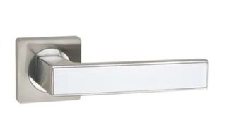 Ручка дверна на квадратній основі  Ajax Optima plus jk матовий нікель білий