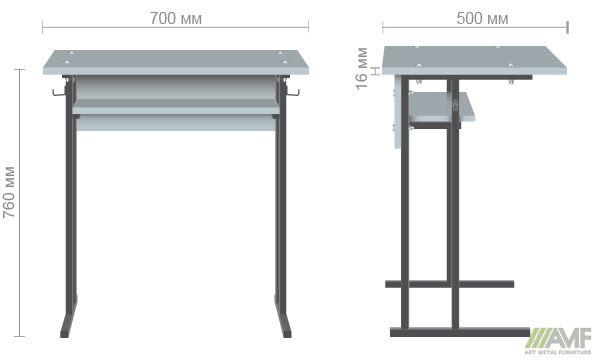 Парта 1-о м. Аудіоторна з полицею 6 р.г. (700х500х760 мм) бук, ТМ Амф