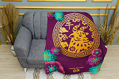 Плед «Бик. Символи щастя. Ox. Symbols of Happiness»