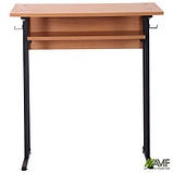 Парта учнівська одномісна з полицею 6 р.г. (700х500х760 мм) бук, ТМ Амф, фото 4