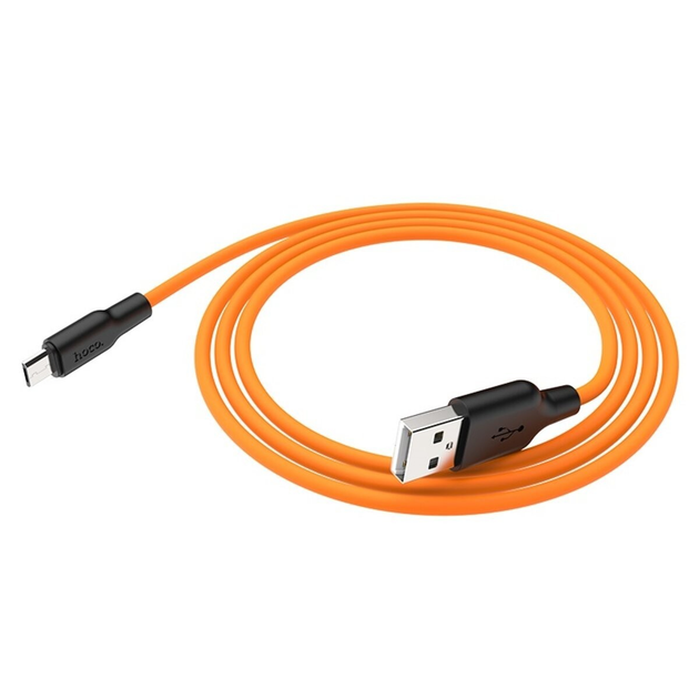 Кабель HOCO X21 Plus  силіконовий USB - Micro-USB 2.4A 1м Orange