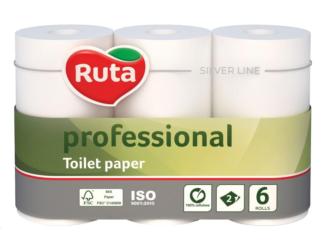 Папір туалетний двошаровий Ruta Professional 6 рулонів/упаковка, фото 1