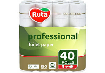 Папір туалетний трьохшаровий Ruta Professional 40 рулонів