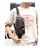 Оптова чоловіча сумка через плече, нагрудна сумка, поясна сумка шкірозам'янчик гуртом, фото 3