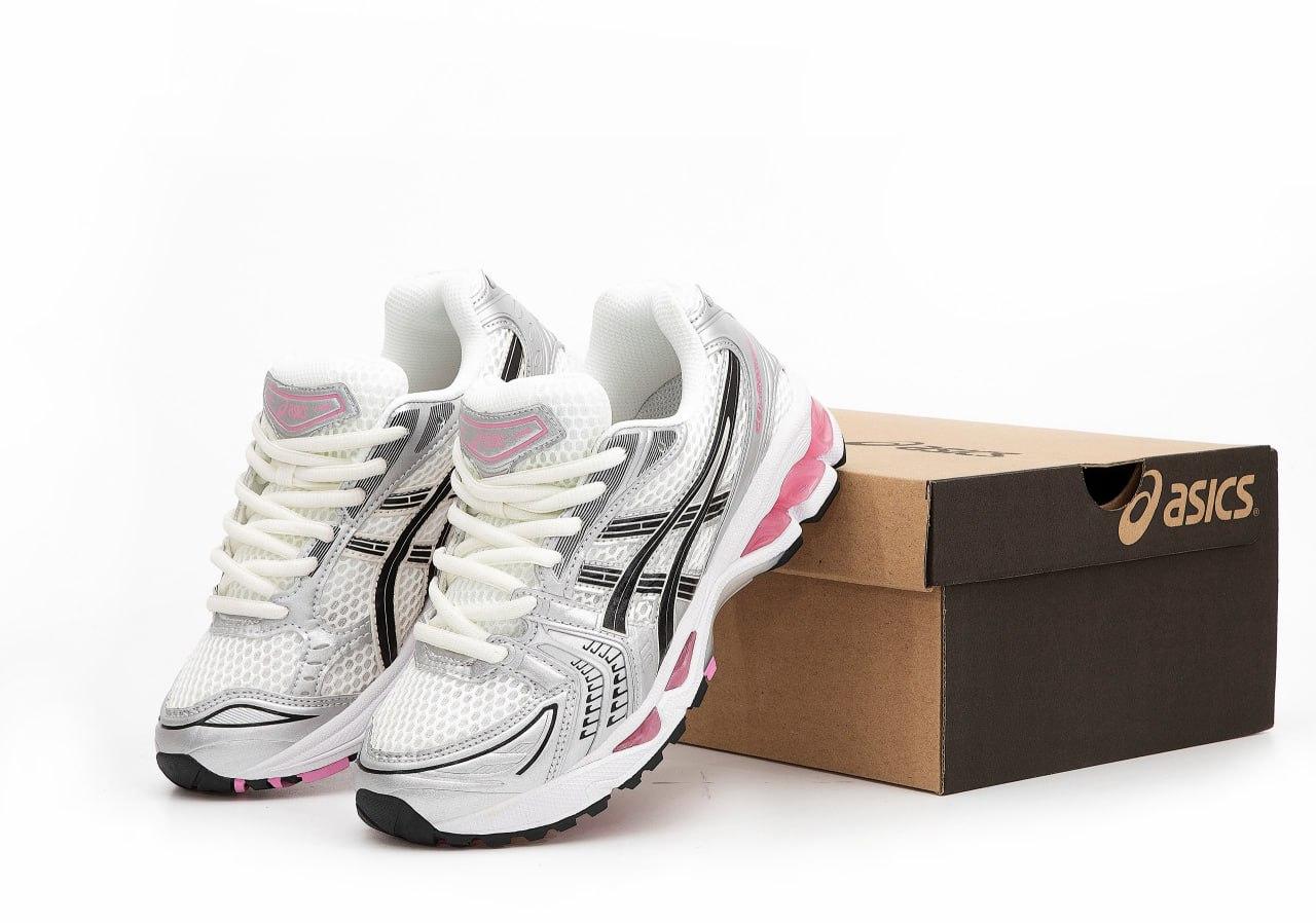 Жіночі кросівки Asics Gel-Kahana 14 White Pink Білі Взуття Асікс Гель Кахана 14 текстиль сітка демісезон