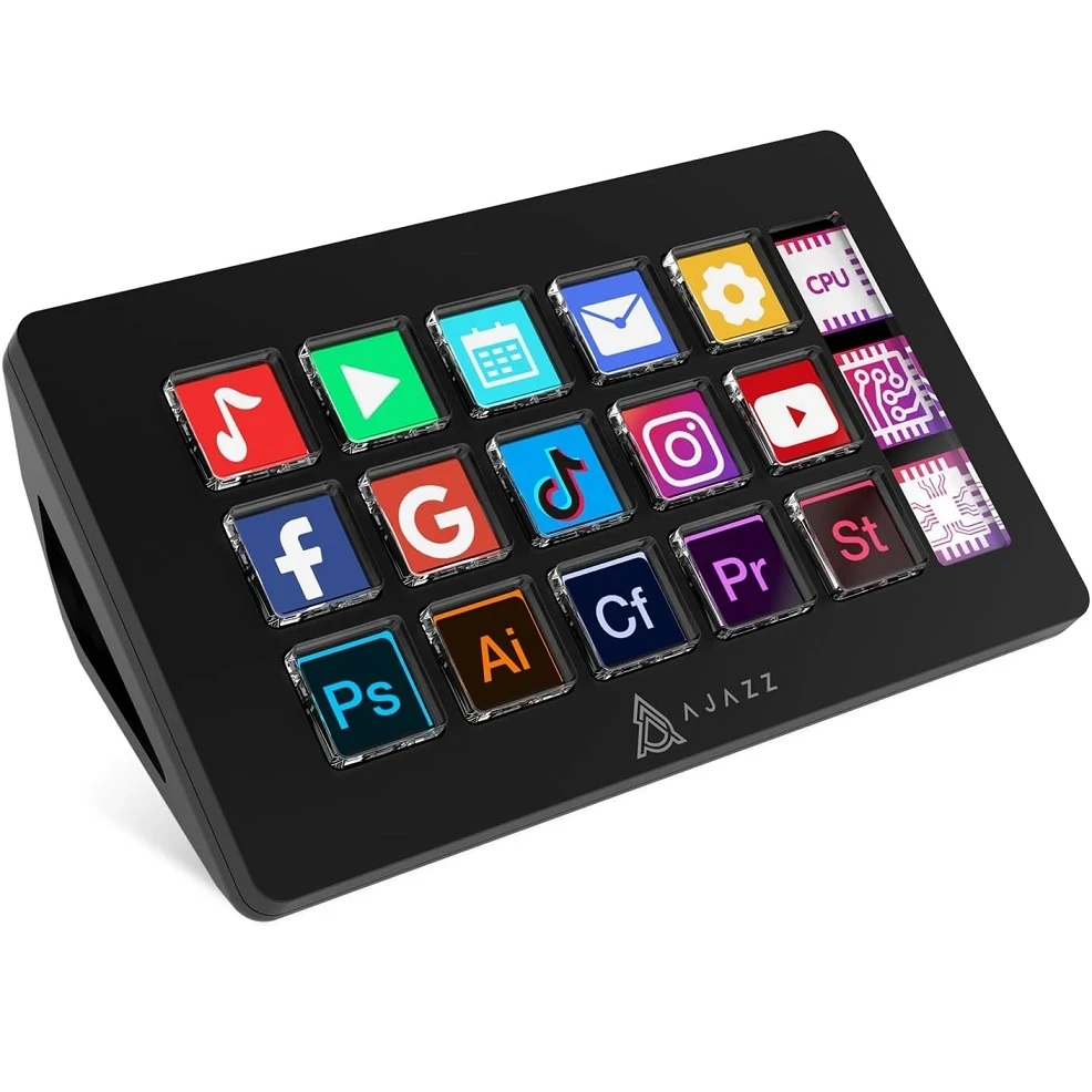 Ajazz AKP153 аналог Stream Deck, настільний контролер, візуальна клавіатура — Чорний