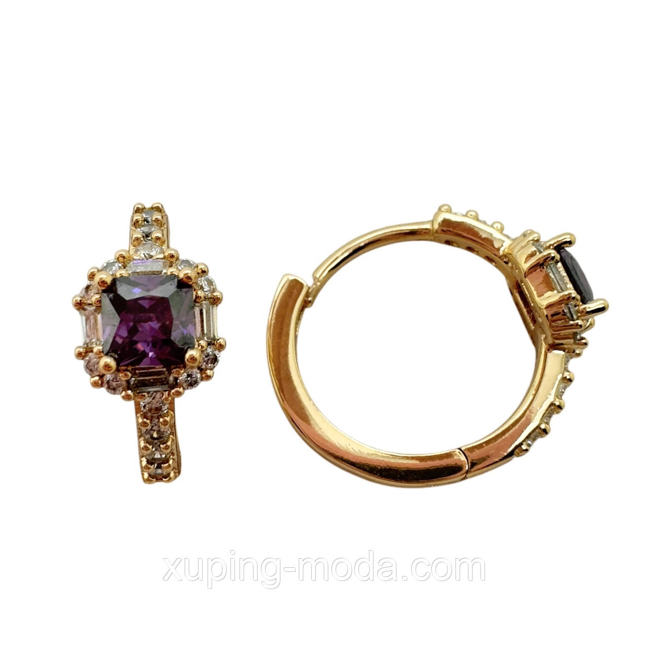 14 х 6 мм.Сережки ксюпінг 18к, фото 1