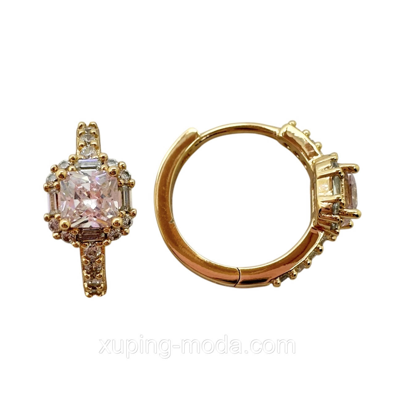 14 х 6 мм.Сережки ксюпінг 18к, фото 1
