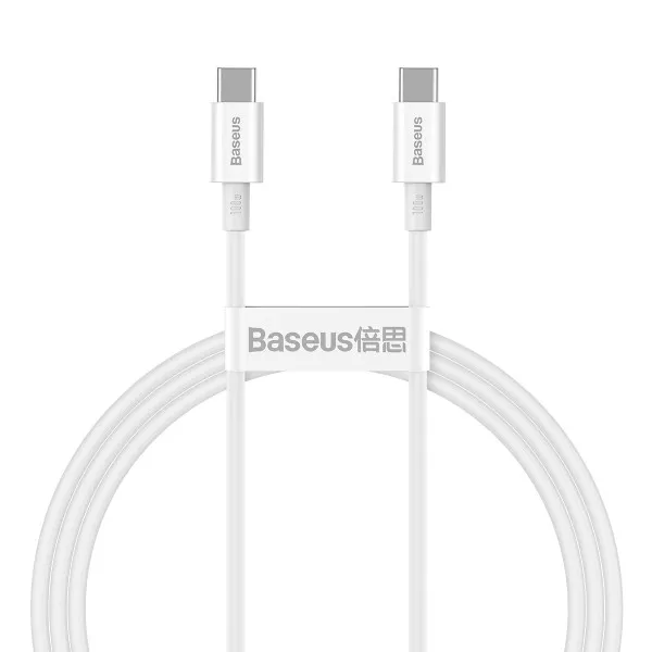 Кабель зарядний Baseus Superior Series Fast Charging Data Cable Type-C to Type-C 100W 20V 5A 1м Білий, фото 1