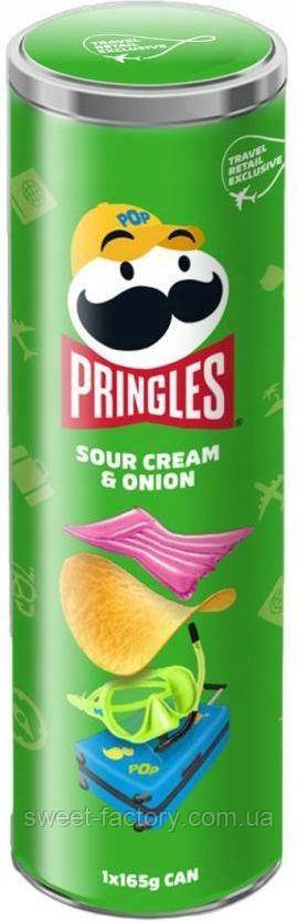 Чіпси Pringles Sour Cream & Onion 165g мб, фото 1