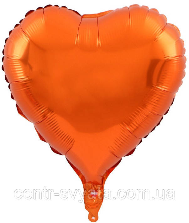 Фольгована кулька КНР 18"(45 см) Серце металік помаранчеве