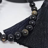 Чотки на 50 намистин з каміння обсидіан та вулканічна лава, фото 8