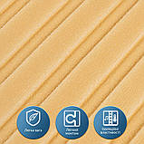 Самоклеючі 3D панелі для стін із поліпропілену жовто пісочного кольору 290х35х6 см для декору інтер'єру стін та меблів, фото 4