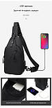 Чоловіча нагрудна сумка, модна спортивна водонепроникна сумка USB, сумка через плече, фото 8