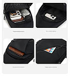 Чоловіча нагрудна сумка, модна спортивна водонепроникна сумка USB, сумка через плече, фото 10