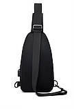 Чоловіча нагрудна сумка, модна спортивна водонепроникна сумка USB, сумка через плече, фото 3