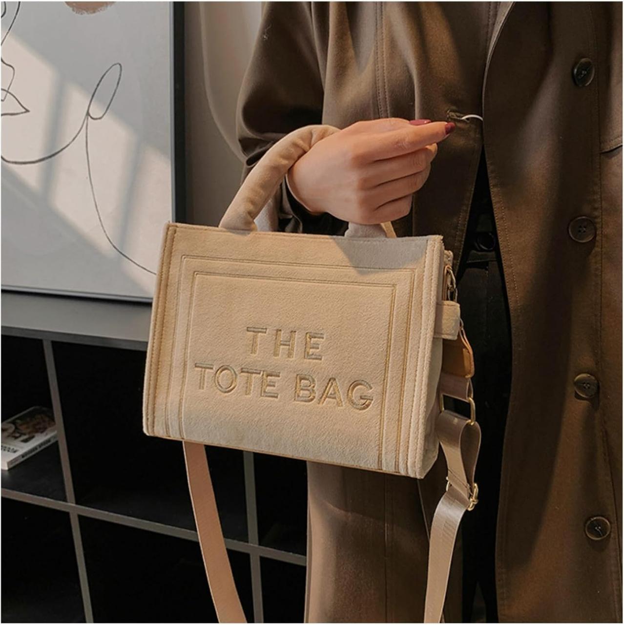 The tote bag жіноча бежева сумка тоут велюрова.