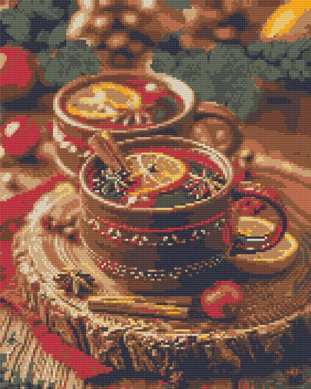 Алмазна мозаїка / вишивка 40х50 см. Натюрморт. Новорічний глінтвейн OD3414, фото 1