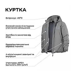 Куртка зимова Level 7 North до -40°C (ECWCS Gen III). Сірий, фото 5