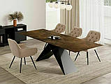Стіл WESTIN CERAMIC 160(240)*90 коричневий OSSIDO BRUNO/чорний мат, фото 2