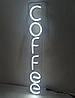 Неонова вивіска "Coffee" 650×100 мм біла вертикальна, фото 6
