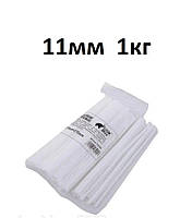 Клейові стержні 11мм, 27см. білий напівпрозорий