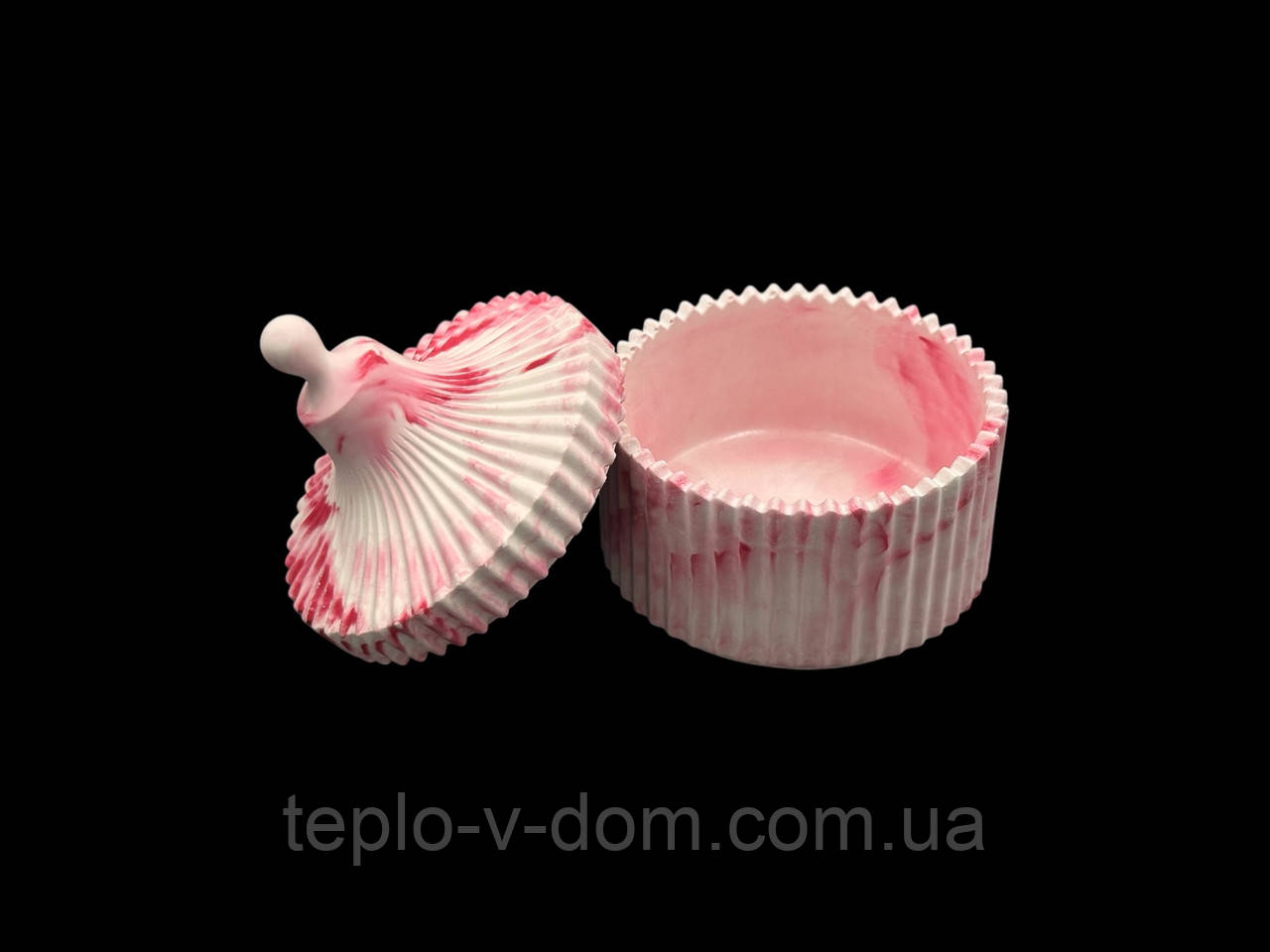 Гіпсове кашпо у формі скриньки рожевий зефір кольору 75х95мм 115мл