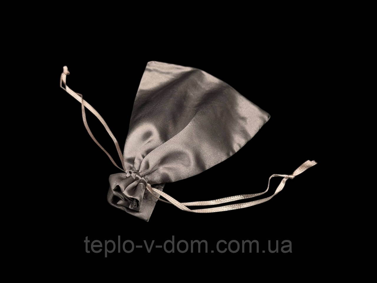 Подарунковий мішечок з атласу на затяжках 12x15см пудра кольору