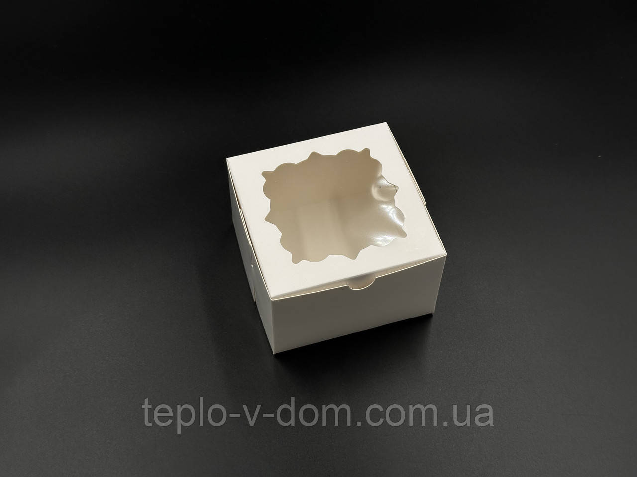Упаковка для тортів, капкейків, пряників. Колір білий. 10х10х6 см