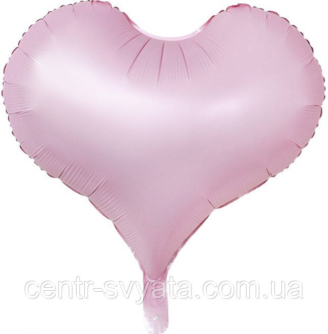 Фольгована кулька КНР 24"(63х58 см) Серце сатин рожеве