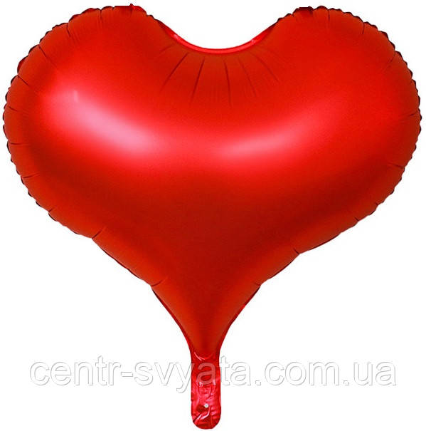 Фольгована кулька КНР 24"(63х58 см) Серце сатин червоне