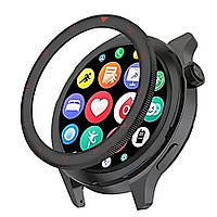 Безель металевий для смарт годинника Xiaomi Watch S3/S4 Black-red + захисне скло