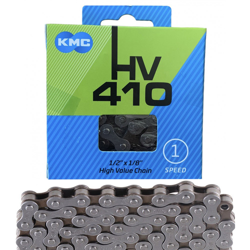 Ланцюг велосипедний KMC HV410 1/2"x1/8" Gray/Brown, 1 spd, 112 ланок, із замком