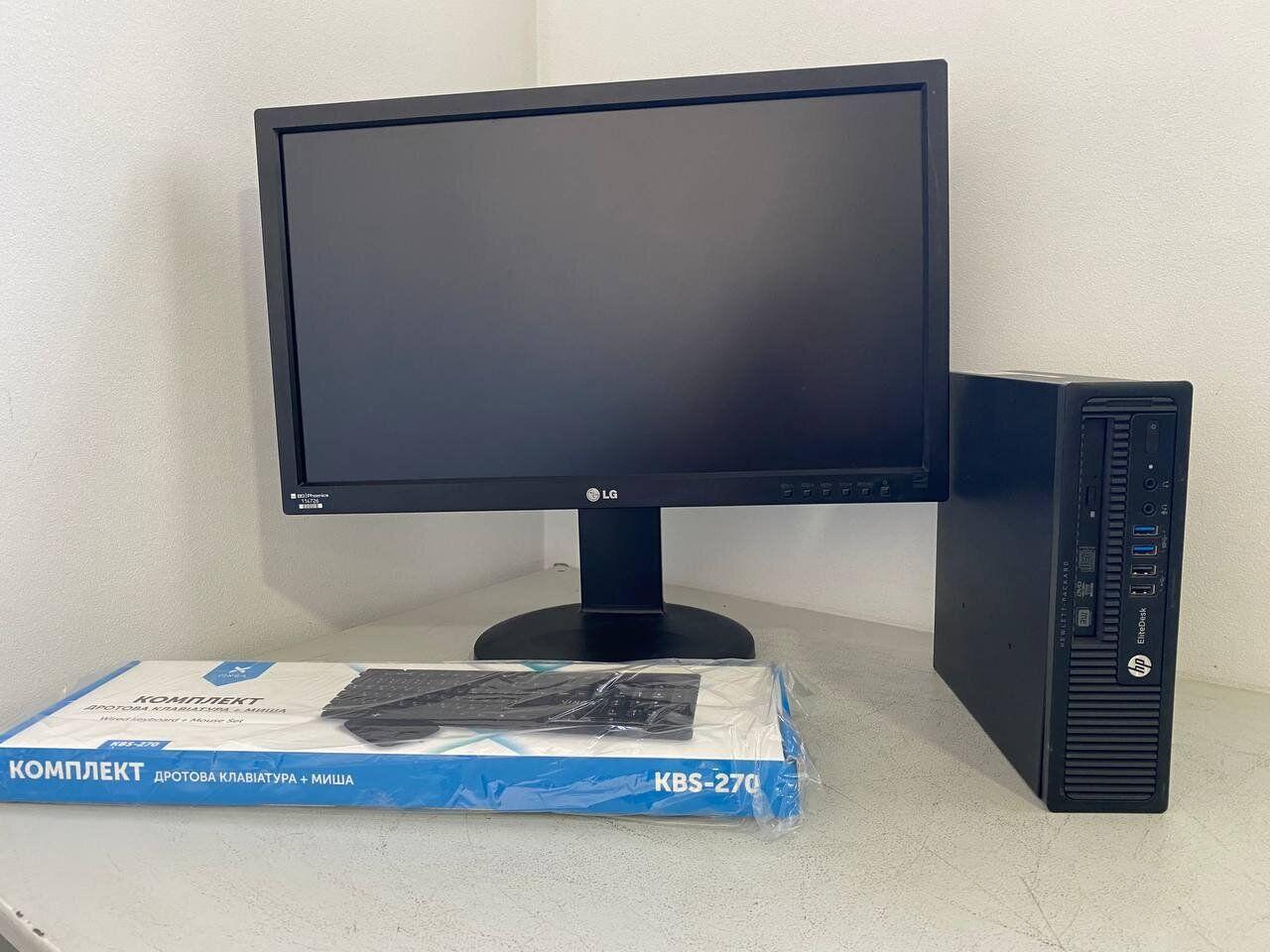 Б/в ПК+Монітор неттоп HP EliteDesk 800 G1 USFF| i5-4690S| 8GB RAM| 240GB SSD| HD 4600+LG 23MB35PY-B 23" 1920x1080