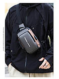 Барсетка сумка-слінг на груди Чоловічий портфель із кодовим замком для захисту від крадіжок сумка через плече гуртом, фото 8