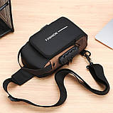 Барсетка сумка-слінг на груди Чоловічий портфель із кодовим замком для захисту від крадіжок сумка через плече гуртом, фото 6