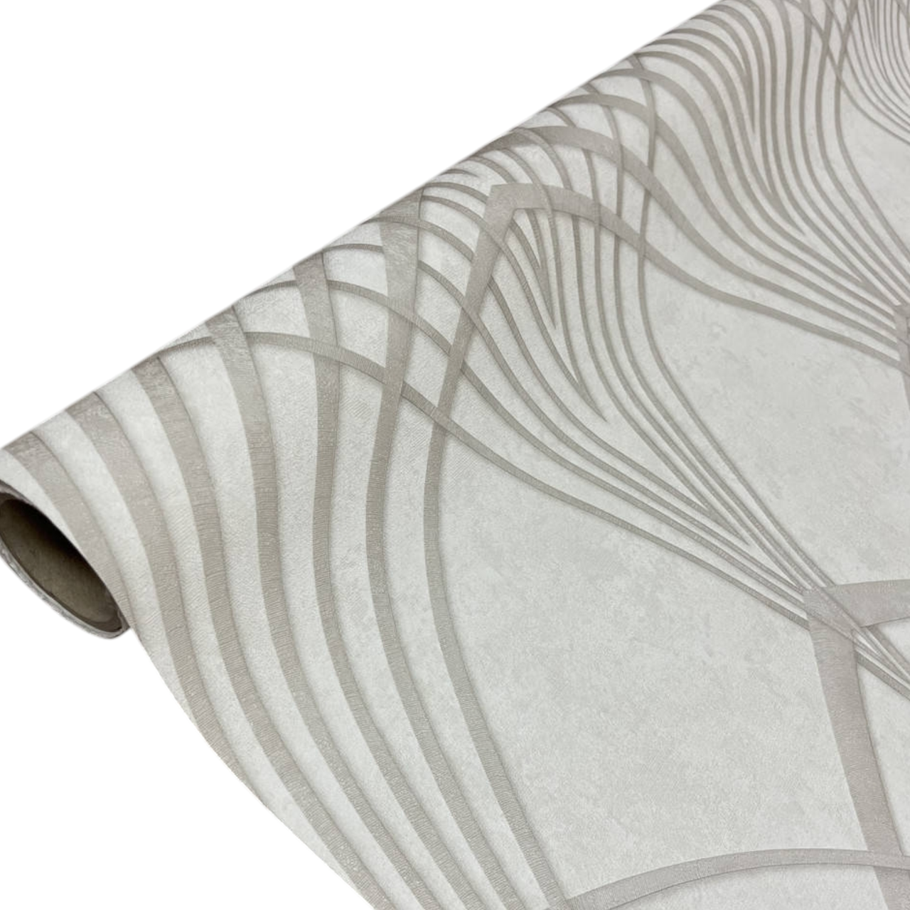 Шпалери вінілові в спальню на флізеліновій основі Marburg 10.05 × 1,06 31954, бежеві з геометричним орнаментом, фото 1