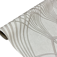 Шпалери вінілові в спальню на флізеліновій основі Marburg 10.05 × 1,06 31954, бежеві з геометричним орнаментом