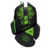 Ігрова комп'ютерна USB миша дротова PGS 302 RGB-підсвітка Чорна з зеленим