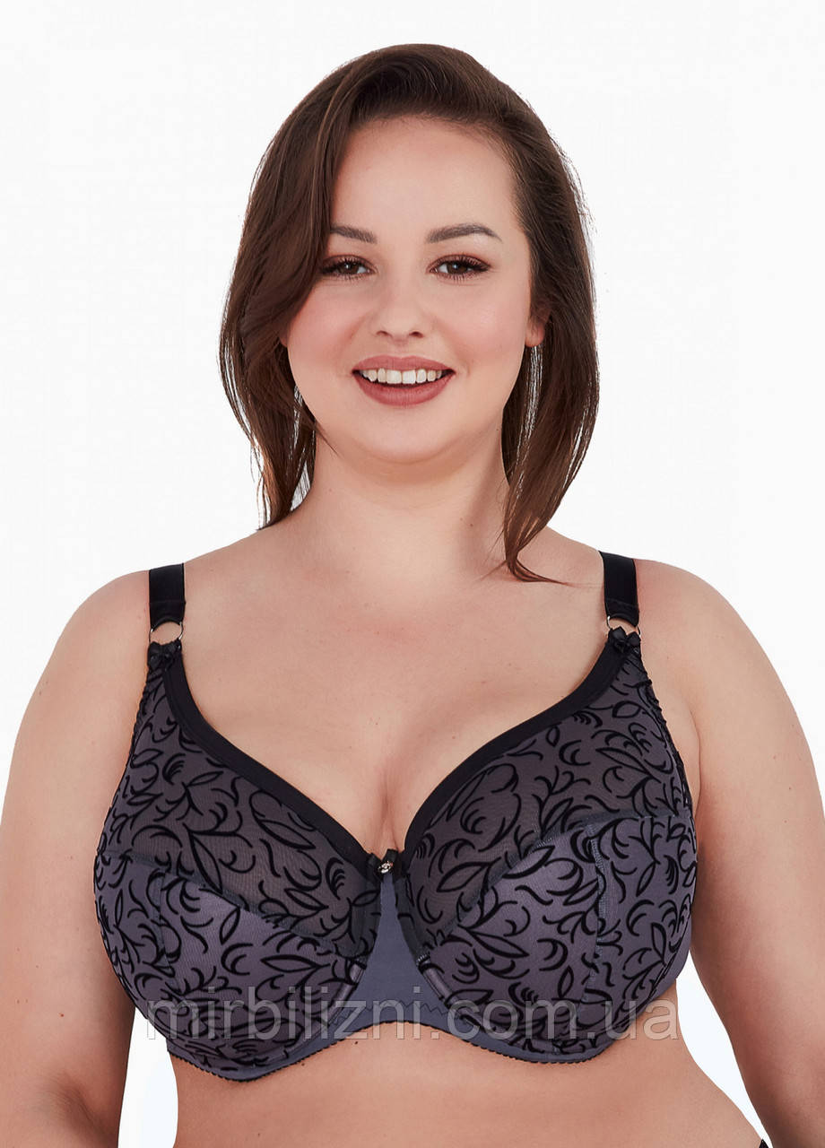 Бюстгальтер Gaia чорний з сірим, арт.1213-GRF-SS5MX-AdallineM (ущільнена чашка, класичний, на кісточках)
