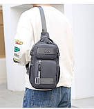 Барсетка сумка-слінг на груди для плече багатофункціональна водонепроникна, фото 2